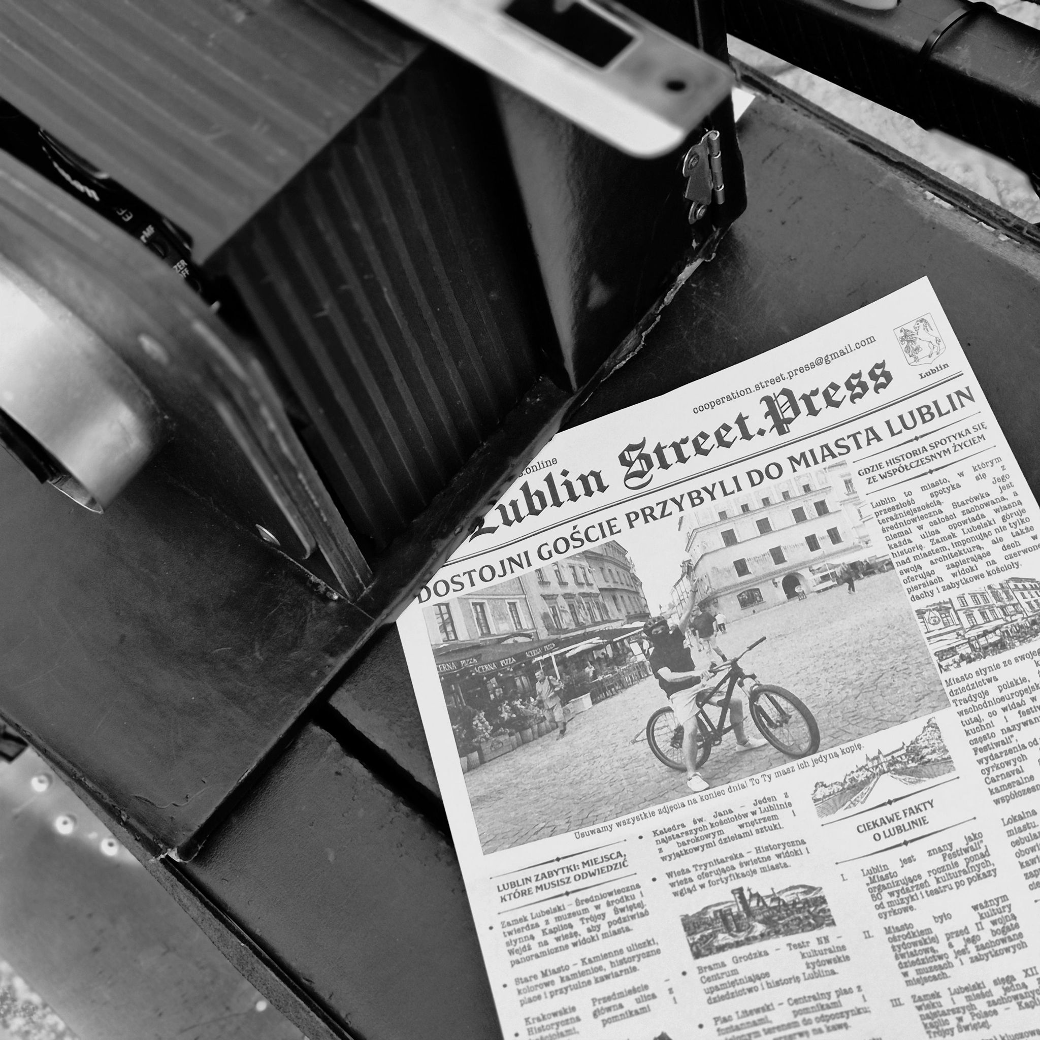 Wycinek prasowy związany z jazdą na rowerze